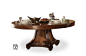 TALMD家具 美式实木圆餐桌田园风格 定制619-31 