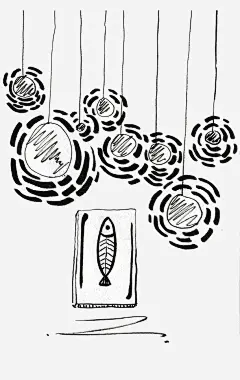 简约风格手绘烤鱼装饰插画高清素材 png 设计图片 免费下载 页面网页 平面电商 创意素材 png素材