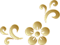 金色花卉传统复古 新年装饰素材 PNG免抠图