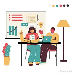 分享一组小伙伴的作品
核心练习配色的方法，颜色都非常漂亮时尚，掌握了方法与逻辑，任何画面都游刃有余，加油呀！

插画超话 ​​​​
