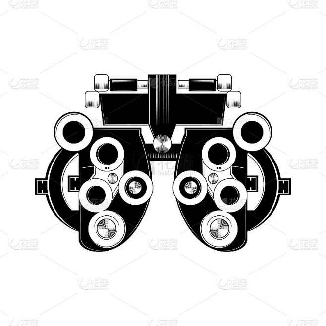 综合屈光检查仪字形图标。折射望远镜。眼科测试设备。矢量插图。图片_其他图片图片素材-花瓣网