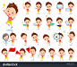 Set of various poses of Red clothing short hair boy 2-人物-海洛创意(HelloRF)-Shutterstock中国独家合作伙伴-正版图片在线交易平台-站酷旗下品牌