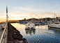 jetty, sunset, port