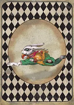 爱丽丝梦游仙境水彩垃圾图标A4闪存卡钻石维多利亚背景