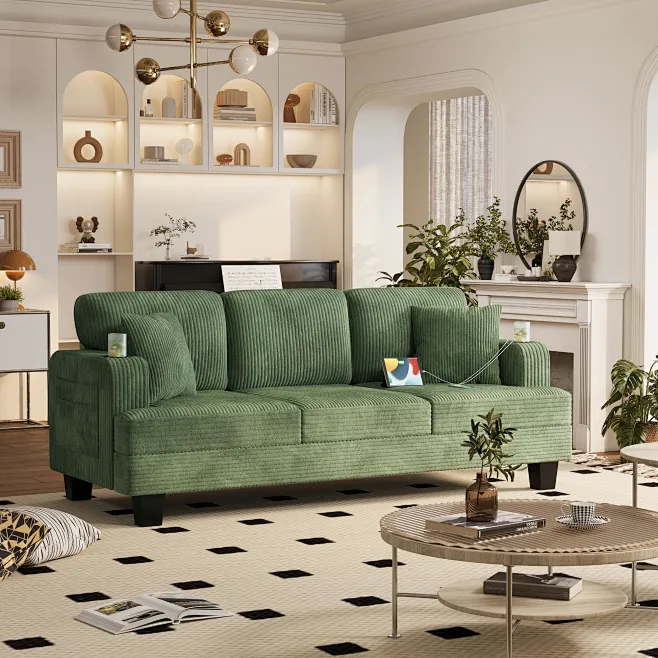 Amazon.com: Homall 83” Sofas for Living Room, Comfy Couch with USB and ...