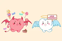 清新手绘黄保护牙齿爱牙日矢量素材