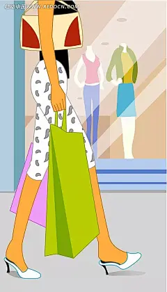 时尚购物女性插图AI|韩国卡通人物|卡通人物|卡通人物插画|卡通人物图片|漫画人物|人物矢量插画|人物素材|人物图库|人物图片|矢量人物|矢量素材|矢量源文件