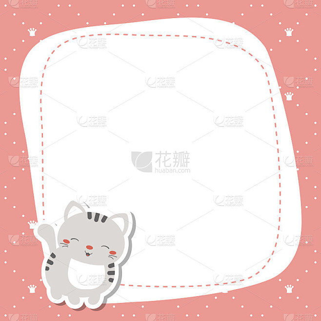 贺卡和可爱的猫。