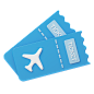 Travel Ticket 3D Icon