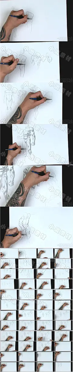 11部【人体绘制视频】【英语无字幕】手绘漫画插画参考素材-淘宝网
