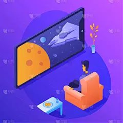 未来,蓝色,计算机,电子邮件,电视机,技术,现代,动物,观看,休闲
