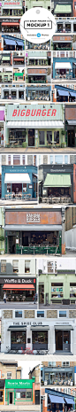10套文艺范的咖啡店商店门头设计展示模型mockups第一集[PSD] #素材#