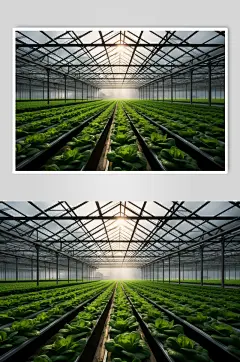 AI数字艺术大棚蔬菜农业农产品摄影图