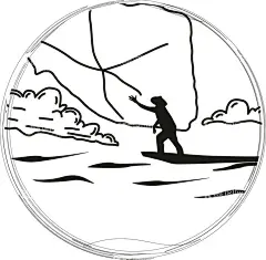 撒网捕鱼  - 源文件下载【酷图网】海鲜,捕鱼,撒网,黑白,线条,圆形,标志