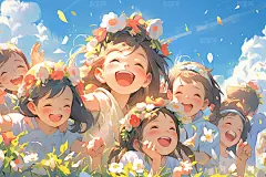 儿童春游春天郊游插画模板免费下载_致图网