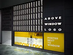 时尚黑黄英文室内装饰画样机