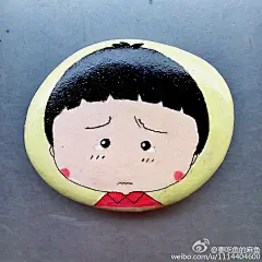 麻鱼手绘石头♚樱桃小丸子