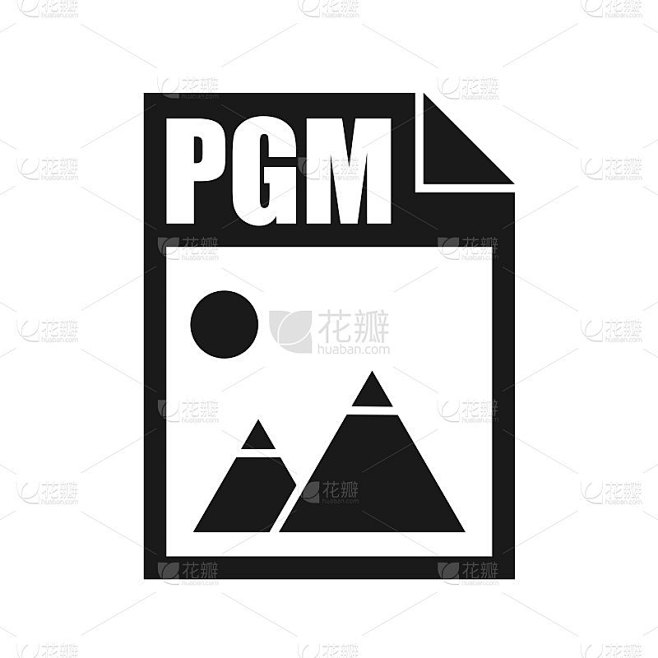 PGM文件图标，平面设计风格