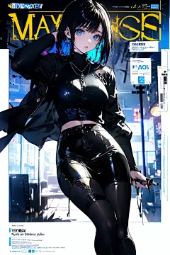 吉米尼斯发布的图片 : (masterpiece, best quality, best shadow,official art, correct body proportions, Ultra High Definition Picture),//////(((Magazine covers)),(((title))), (((The...