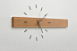 Moderne Wanduhr mit Holzbalken / modern wall clock with wooden bar by design-76 via DaWanda.com: