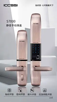 智能指纹锁密码锁防盗门锁产品图册海报
