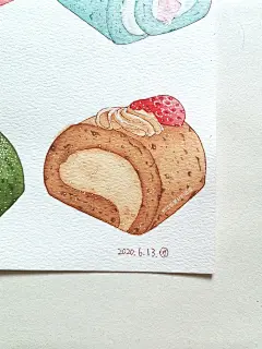 各种口味的蛋糕卷_和饭饭要好的团团__插画师作品_涂鸦王国gracg.com