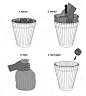 环保可回收的纸质垃圾桶创意设计