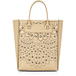 BCBGMAXAZRIA Sienna Lasercut Leather Tote ($398) ❤ liked on Polyvore