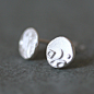 手工925银 不对称 拜占庭风格耳钉，耳钉的小圆部分设计源于拜占庭时期的硬币`复古味十足~