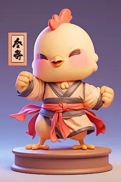 卡通生肖功夫鸡动物模型