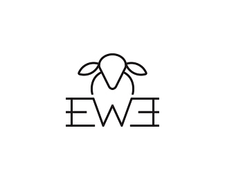 EWE针织品 针织 羊 动物 抽象 黑白...