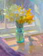Artwork Daffodils by the Window by John Ebersberger