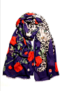 英国设计师Karen Mabon 莫代尔羊绒柔软围巾披肩 美洲豹与玫瑰-淘宝网