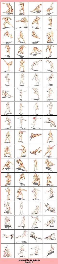 【素材】人体动作参考图..各种姿势_手绘漫画吧_百度贴吧