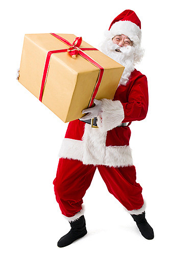 圣诞老人,圣诞节,圣诞礼物,运送,拿着_...