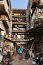 Dilapidated: When the White Building was first built in Cambodia's Phnom Peng slum, it was hailed as the pinnacle of modern living - but today is little more than a crumbling ruin, where people fear the next crack could be the one which brings it all cras
