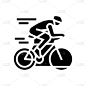 运动骑自行车字形图标矢量插图