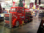 Shop in shop Coca-Cola Christmas Truck : Three special maden Shop in shop for Vonpar and Coca-Cola ,measuring around 9m2 made as a Truck to display the Soda to go to three different major Supermarket Companies