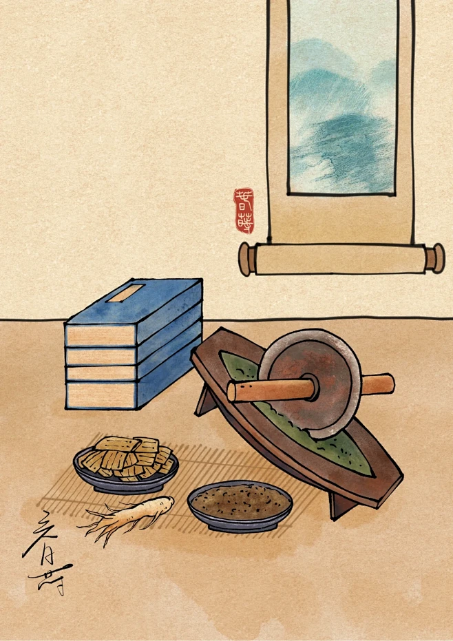 国风插画｜养生系列合集图片_插画-工艺图片素材-花瓣网