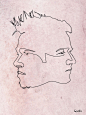 Quibe的极简主意线描作品 一根线绘出人物肖像