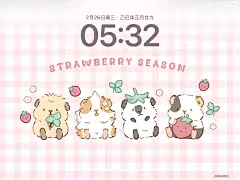 原创壁纸｜可爱团子日常｜草莓的季节 - 小红书