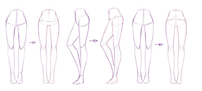 文章-女性臀部画法&腿脚动态 | 半次元...