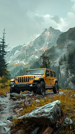 格林德瓦JEEP WRANGLER，壁纸插画装饰画 - 小红书