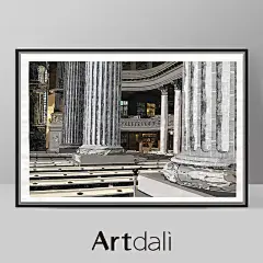 【艺达利】客厅装饰画 简欧客厅壁画餐厅挂画油画奥登巴赫-罗马柱-淘宝网
