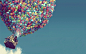 Up (movie) balloons houses multicolor skyscapes wallpaper (#697648) / Wallbase.cc