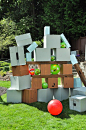 Angry Birds in the back yard- FUN! Might as well have some fun with those empty moving boxes!!!!!:
