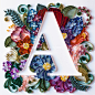 色彩缤纷的手工花卉纸艺字体设计欣赏(2) - 三视觉