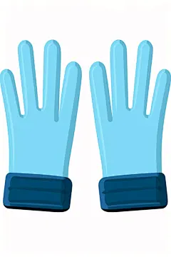 毛绒手套冬季冬天保暖手套插画