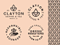 克莱顿咖啡和茶品牌元素品牌海斯勒图案徽章茶简单最小的现代咖啡标识