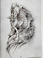《由龙绘》纹身手稿图案画册刺青书籍 麒麟锦鲤龙生九子手绘线稿-淘宝网